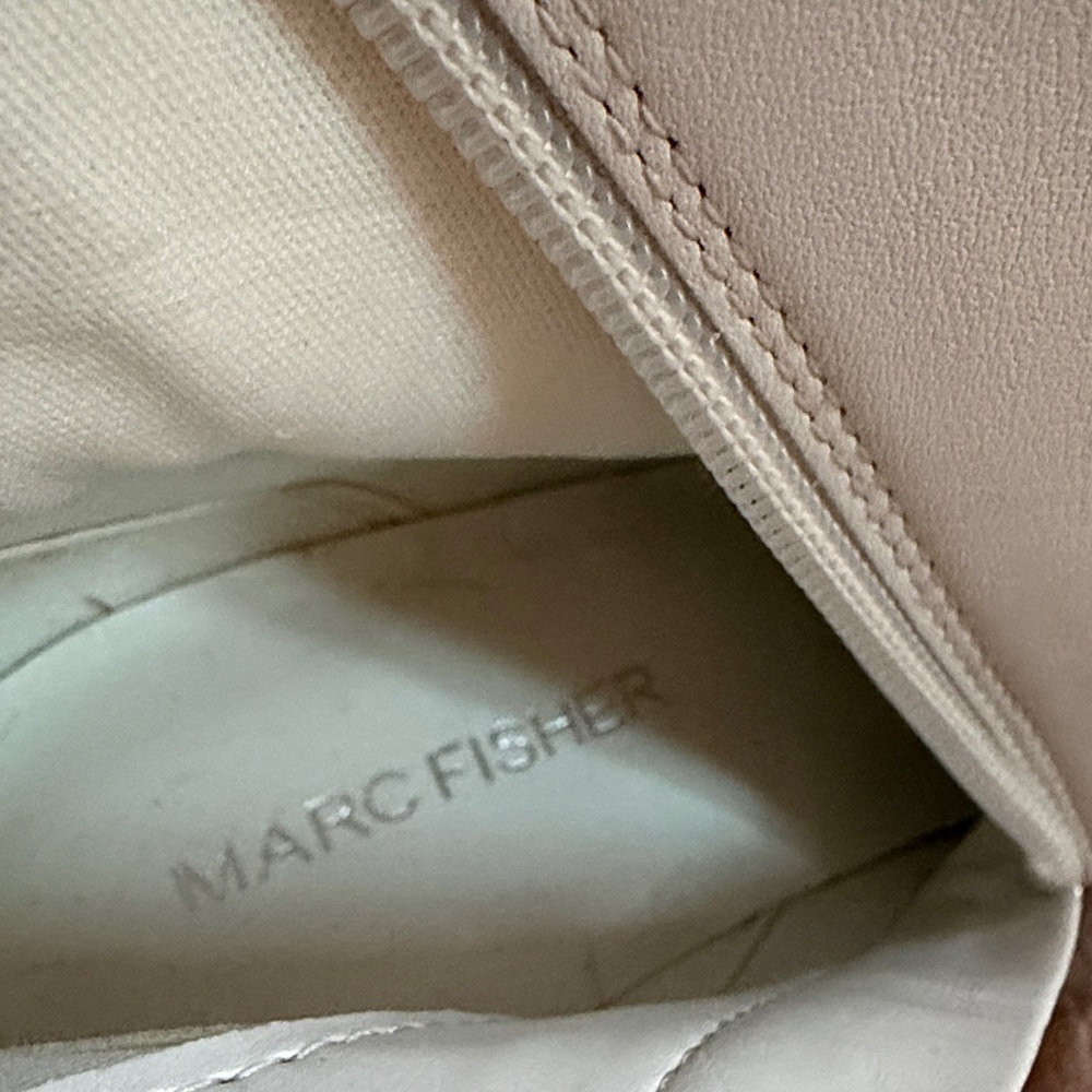 Marc Fisher Ivory Pointed Toe Block Heel Ankle Boots, size 7.5 - Picture 2 of 7